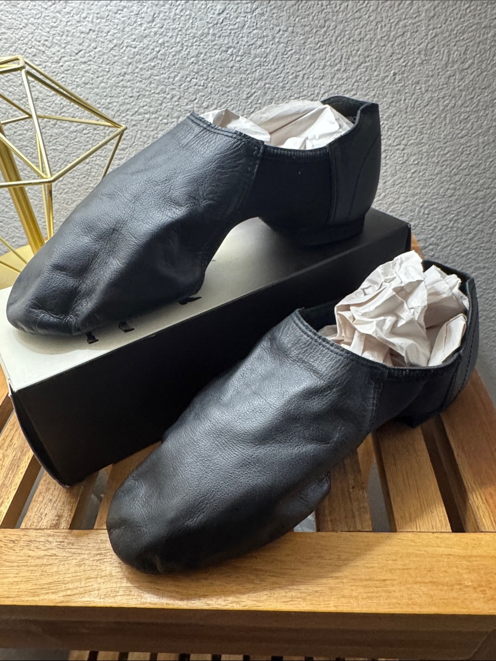 Black Leather Jazz Shoes - NEW by Leo: Adult and Child sizes available